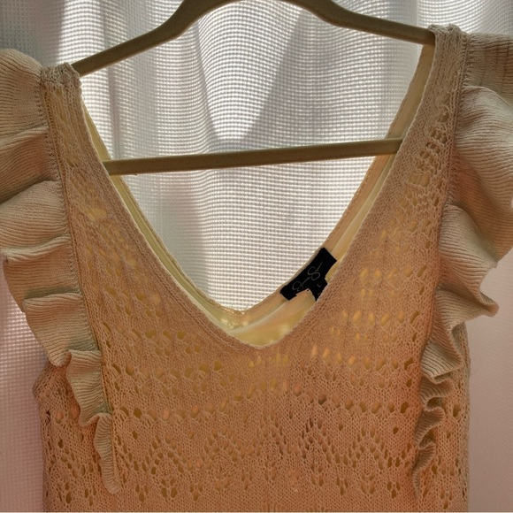 Jessica Simpson Women’s Ocean Crochet Cream Maxi Dress Large - Picture 8 of 11